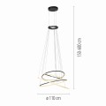 Lampa wisząca PURE E-FLYING RINGS Szary LED 2700-5000K 2566-15 Paul Neuhause