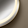 Łazienkowe lustro okrągłe złota ramka z podświetleniem LED 24W D251801 Zuma Line
