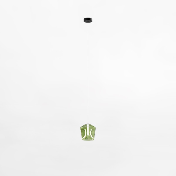 Lampa wiszącą  zwis szklany ozdobny klosz z rodziny COLORE LED zielona  MD3350-1BL/GR Zuma Line
