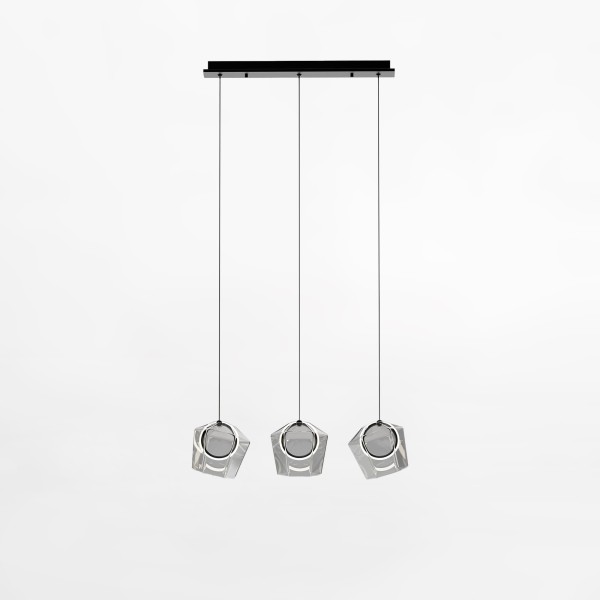 Nowoczesna lampa wisząca COLORE LED listwa z 3 zwisami, szklane klosze  MD3350B-3BL/C Zuma Line