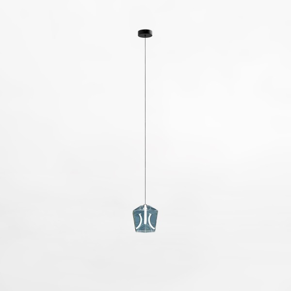 Nowoczesna lampa wisząca LED szklany niebieski klosz COLORE do sypialni MD3350-1BL/B Zuma Line