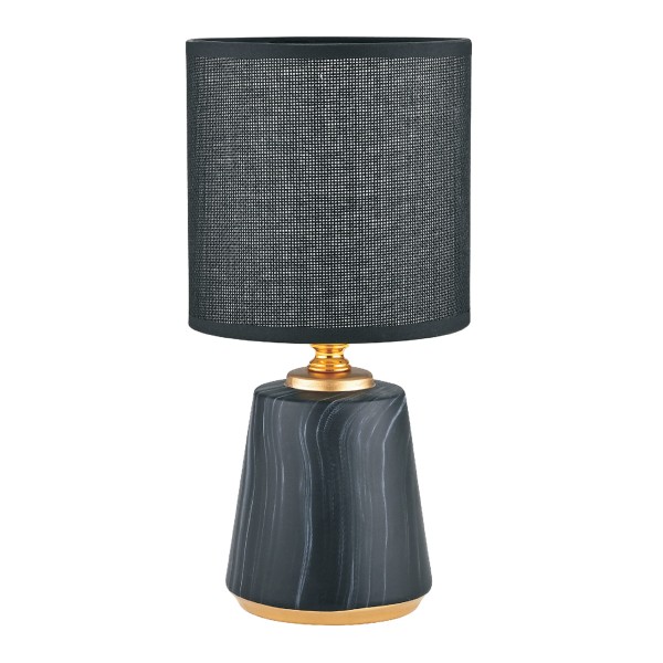 Klasyczna lampa stołowa z czarnym abażurem do sypialni HS8605-BL Zuma Line