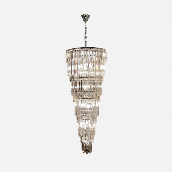 Żyrandol ozdobny kaskadowy szklany klosz LUXE Chrom E14 19002/40-CHR Zuma Line