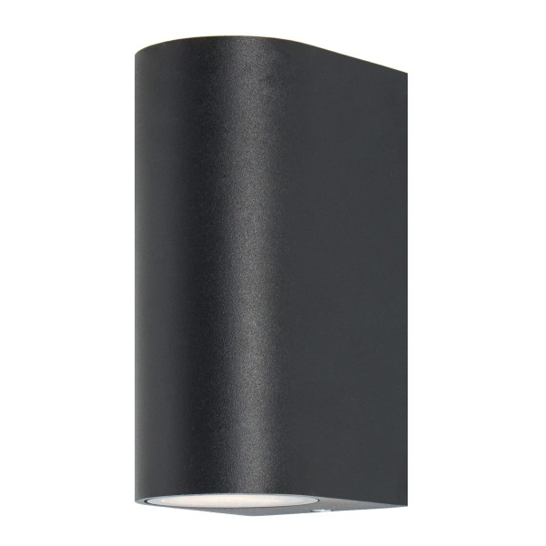 Czarna, dwukierunkowa lampa elewacyjna zaokrąglona HARMONIA SJ20210-2W Zuma Line