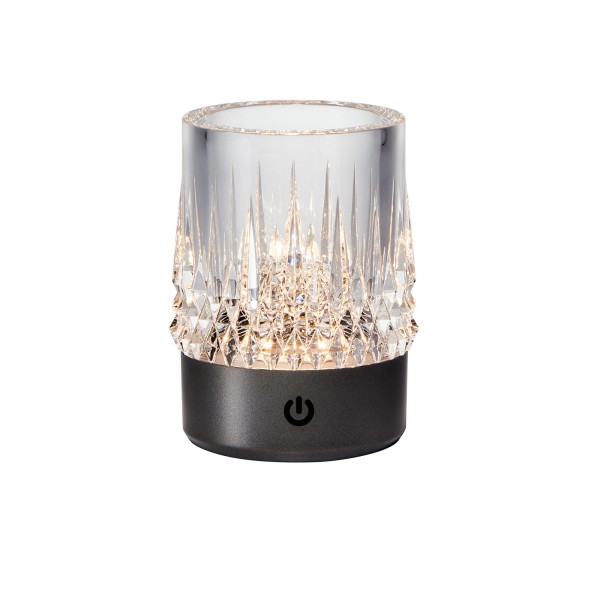 Czarna lampka stołowa akumulatorowa czarna IP44 CRYSTAL NHTD-N08-NB Zuma Line
