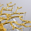 Złota lampa sufitowa z motywem gałązek z wiszącymi kryształkami CINDY MX4115-6B-EGN-II Zuma Line