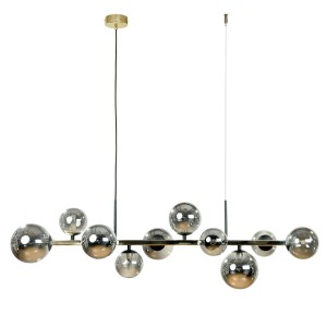 Elegancka lampa wisząca SERENITY czarno złota, szklane klosze kulki nad stół 1213 Zuma Line