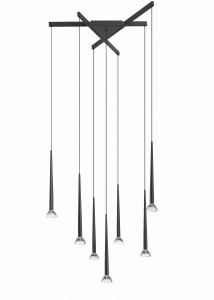 Lampa wisząca BOSTON nowoczesna, czarne zwisy LED 3000K 3850lm P0603-07C-P7B1 Zuma Line