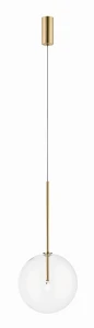 Lampa wisząca MILAN złota, szklany transparentny klosz Ø20cm nad stół P0606-01B-2GAC Zuma Line