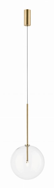 Lampa wisząca MILAN złota, szklany transparentny klosz Ø20cm nad stół P0606-01B-2GAC Zuma Line