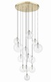 Lampa wisząca do wysokiego salonu MILAN złota, szklane transparentne klosze, 13xG4 P0606-13B-2GAC Zuma Line