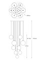 Lampa wisząca do wysokiego salonu MILAN złota, szklane transparentne klosze, 13xG4 P0606-13B-2GAC Zuma Line