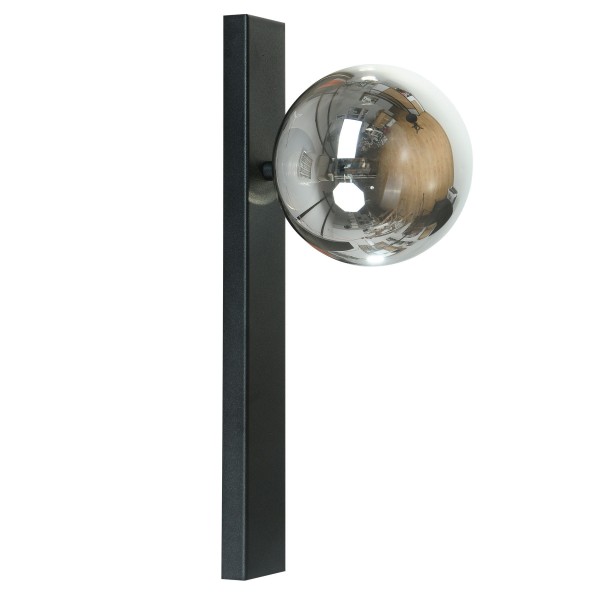 Pojedynczy kinkiet SERENITY czarny z szklanym kloszem na G9 do salonu 1218 Zuma Line