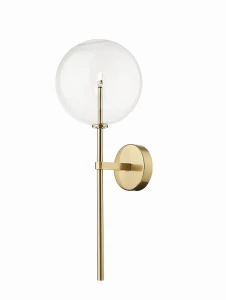 Kinkiet do salonu MILAN złota podstawa, szklany transparentny klosz, gwint G4 W0606-01A-2GAC Zuma Line
