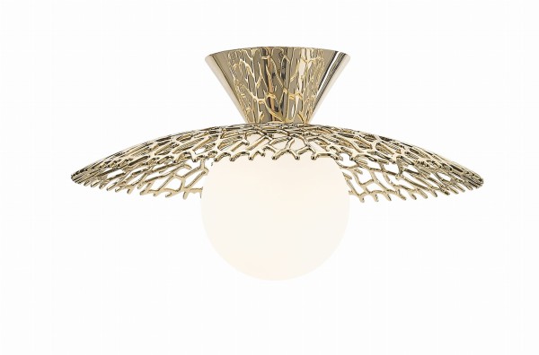 Lampa sufitowa NICOSIA złota, szklany mleczny klosz, gwint G9 A0600-01C-F7AA Zuma Line