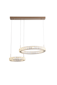 Lampa wisząca GIRONA złota, dwa kryształowe okręgi LED 4200lm 3000K do salonu MD3713-2-3GT Zuma Line
