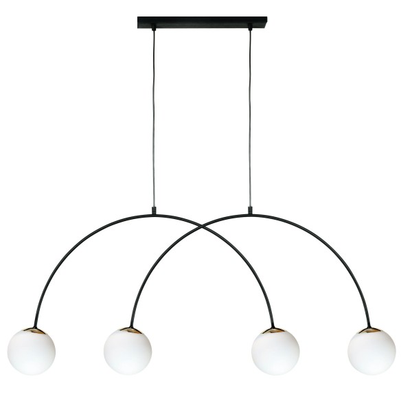 Dekoracyjna lampa licząca do jadalni nad stół BOW, szklane klosze 4xE14 1220 Zuma Line