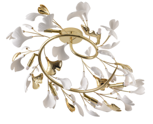 Lampa sufitowa LEAF złota z kwiatowymi elementami, gwint 6xG9 MX2858-6-EGN Zuma Line