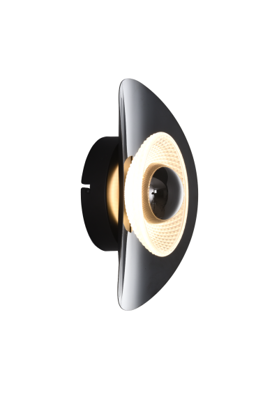 Nowoczesny kinkiet ścienny czarny DIOP, szklany klosz LED 3000K 800lm do przedpokoju MB2293-1S-3BCT Zuma Line