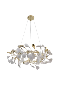 Lampa wisząca LEAF złote elementy, motyw kwiatów, gwint 6xG9 MD2858-6AS-G Zuma Line