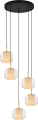 Lampa wisząca SOLIX z czarną okrągłą podsufitką, szklane geometryczne klosze, 5xE27 DU32201A/5L Zuma Line
