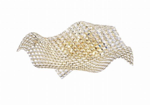 Lampa sufitowa TIARA stylowa kryształowa, złote wykończenie do salonu, gwint 5xG9 C0221-05M-F7AC Zuma Line
