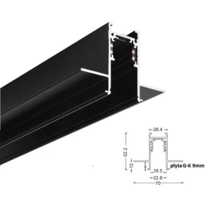 10002 SZYNA MAGNETYCZNA PODTYNKOWA 48V 2M GK 9mm CZARNA Zuma Line