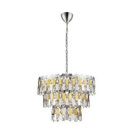 Stylowy żyrandol do eleganckiego salonu złoto chromowany 4xE27 ANZIO P0480-04A-F4D7 Zuma Line