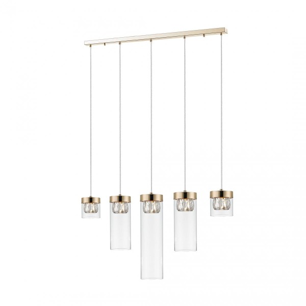 Lampa wisząca do jadalni nad stół szklane klosze GEM na 5xG9 P0389-05E-F7AC Zuma Line