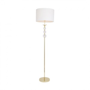 Stojąca lampa z białym klasycznym kloszem złota podstawa REA RLL93163-1GW Zuma Line