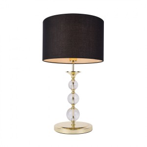 Lampa stołowa nocna czaro-złota ozdobne elementy REA RLT93163-1GB Zuma Line