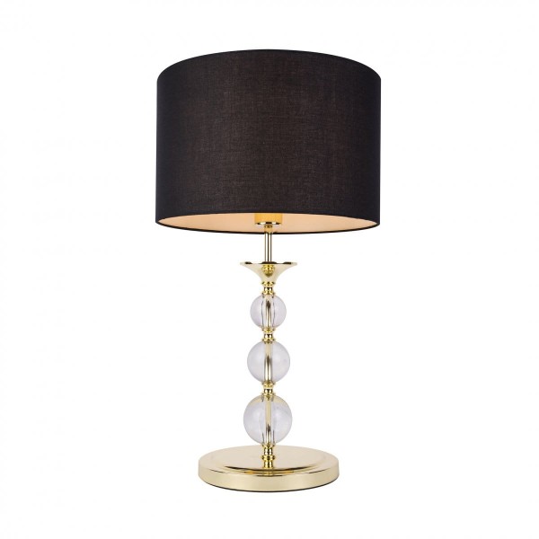 Lampa stołowa nocna czaro-złota ozdobne elementy REA RLT93163-1GB Zuma Line