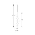 Lampa wisząca dekoracyjna z szklanymi kloszami LUNA 5xG9 5661 Zuma Line