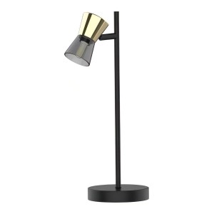 Lampa stołowa do stylowego salonu szklany klosz czarno złota CENTO TL220532-1 Zuma Line