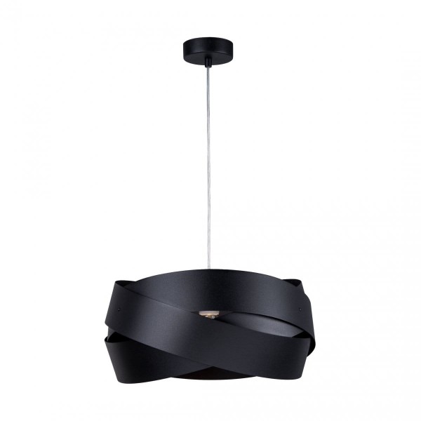 Lampa wisząca w klasycznym stylu ozdobny klosz TORNADO 40 cm czarna 1114 Zuma Line