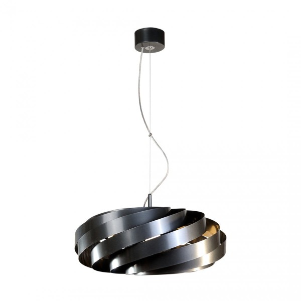 Lampa wisząca nad stół  dekoracyjnym abazurem VENTO 60 cm antracyt 1136 Zuma Line