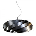 Lampa wisząca nad stół  dekoracyjnym abazurem VENTO 60 cm antracyt 1136 Zuma Line