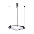 Lampa wisząca z białymi szklanymi kloszami ORBIT czarna 3xE27 5004 Zuma Line