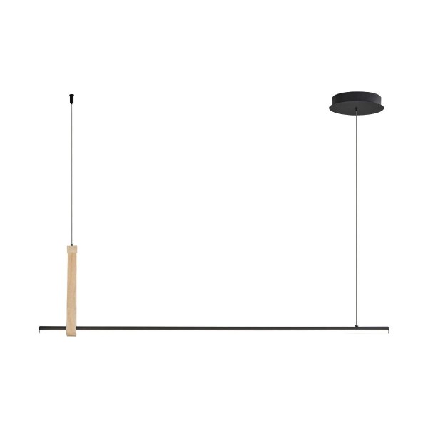Lampa wisząca podłużna  nad stół WOOD CLAUD czarna LED 22806M Zuma Line