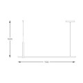 Lampa wisząca podłużna  nad stół WOOD CLAUD czarna LED 22806M Zuma Line