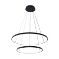 Lampa wisząca podwójne ringi LED BRENO czarna 18140BK-2 Zuma Line