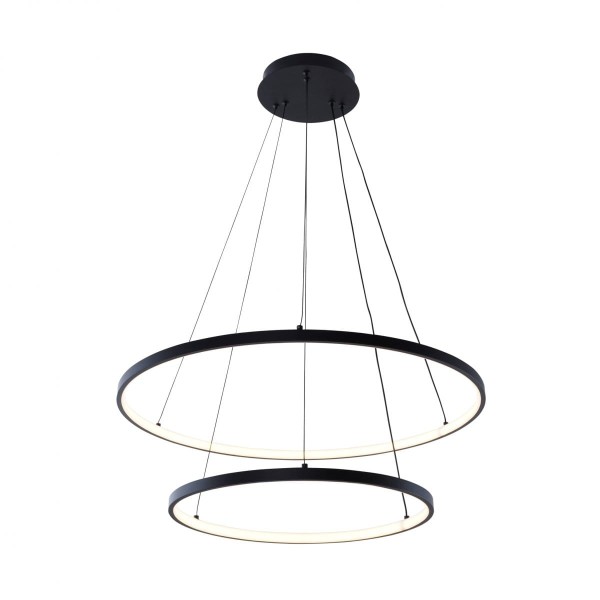 Lampa wisząca podwójne ringi LED BRENO czarna 18140BK-2 Zuma Line
