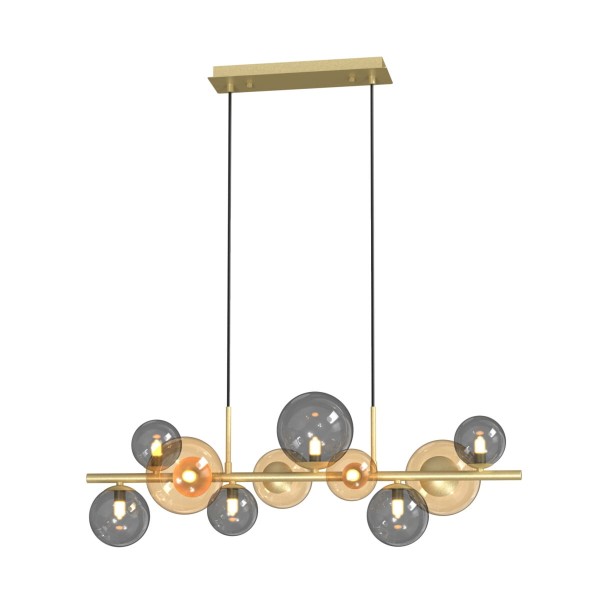 Lampa wisząca pozioma z molekularnymi szklanymi kloszami VILLA MD5918-10-EGN Zuma Line
