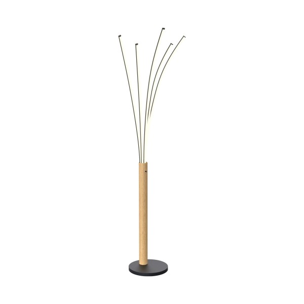 Lampa podłogowa drzewko 180 cm do salonu VELDEN drewno/czarny ML4767-3BMD  Zuma Line