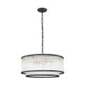 Lampa wisząca SERGIO z elegancka czarna lampa z podwójnym szklanym kloszem P0528-06H-P7AC Zuma Line