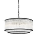 Lampa wisząca SERGIO z elegancka czarna lampa z podwójnym szklanym kloszem P0528-06H-P7AC Zuma Line