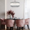 Lampa wisząca SERGIO z elegancka czarna lampa z podwójnym szklanym kloszem P0528-06H-P7AC Zuma Line
