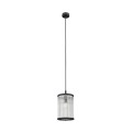 Lampa wisząca zwis SERGIO czarna szklany smukły klosz P0528-01F-P7AC Zuma Line