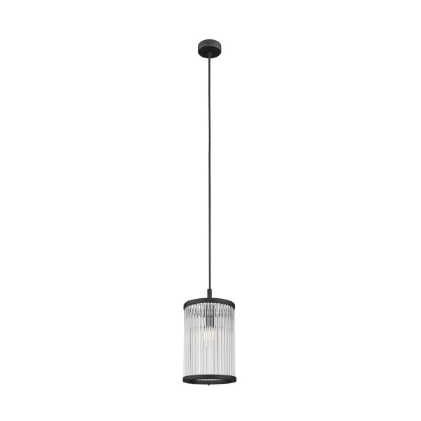 Lampa wisząca zwis SERGIO czarna szklany smukły klosz P0528-01F-P7AC Zuma Line