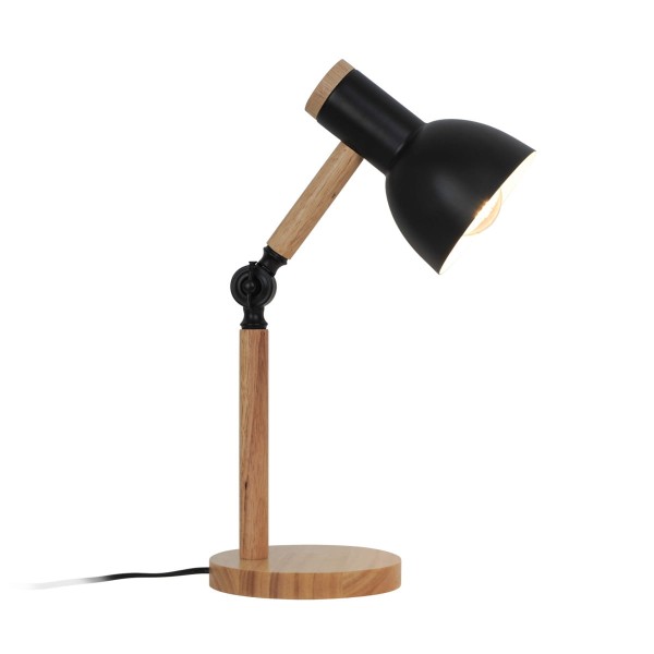 Lampa stołowa w stylu skandynawskim BALBO drewniane regulowane ramię T22004B-BL Zuma Line